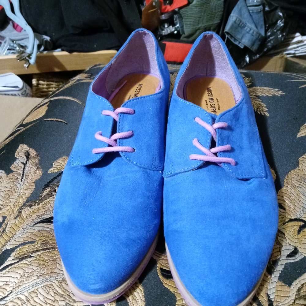 👞 🎁MOSSIMO BLUE SUEDE SHOES SIZE 6 👞 Like New! A Awesome Gift. - Picture 3 of 8